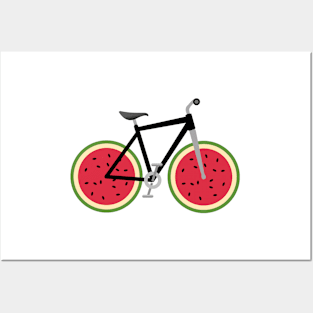 Sweet Summer Watermelon Wheels Bike Posters and Art